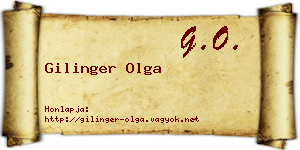 Gilinger Olga névjegykártya